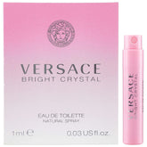 Versace Bright Crystal mini vial on card front supports easy sampling on the go