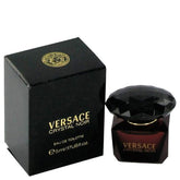 Versace Crystal Noir mini bottle front view, travel-friendly luxury fragrance.
