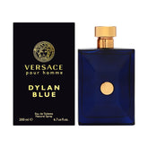 Versace Dylan Blue bottle close-up highlighting premium design for confident daily wear.