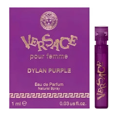 Versace Dylan Purple Vial Spray bottle highlights a bright floral fruity scent for daily use.
