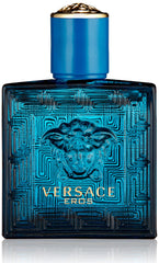 Versace Eros bottle front view, premium men's fragrance centerpiece.