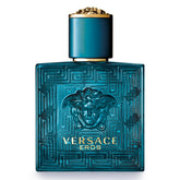 Versace Eros eau de toilette bottle close-up, premium fragrance for confident evenings.