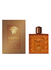 Versace Eros Najim notes close-up highlighting caramel and oud.