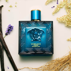 Versace Eros Parfum display suggesting a refined masculine scent