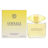 Versace Yellow Diamond bottle front view, radiant design for daily elegance.