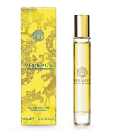Versace Yellow Diamond travel spray bottle, compact luxury fragrance for on-the-go moments.