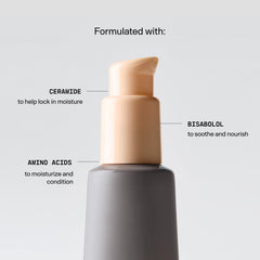 Versed Good Defense acabado luminoso natural sin rastro blanco.