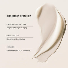 Versed bottle label highlights vegan, cruelty-free, and retinol features