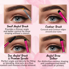 Vertex Eyebrow Brush Kit slim handle for comfortable, controlled application.