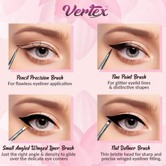 Vertex Eyeliner Brush Small Angled Wing for defined wing tips.