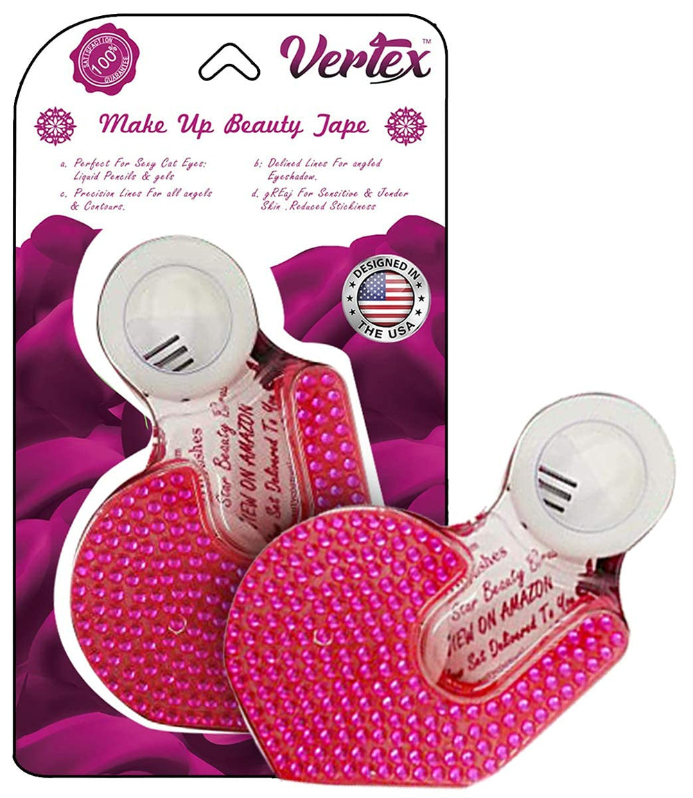 Vertex makeup tape for eyeliner wing tips provides precise edges and clean wings.