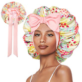 Bonete satinato de Vettres para dormir con estampado fresa protege el cabello durante la noche