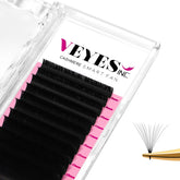 VEYES INC cashmere easy fan tray closeup showing fluffy, lightweight lashes for a natural look
