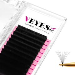 VEYES INC cashmere easy fan tray closeup showing fluffy, lightweight lashes for a natural look