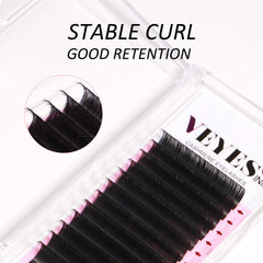 VEYES INC Cashmere Volume Lash Extensions 0.03mm D Curl 8–16mm – Matte Black, Professional Lash Supplies
