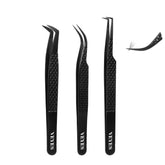 VEYES INC Lash Tweezers fiber tip with closed tips for precise lash pickup.