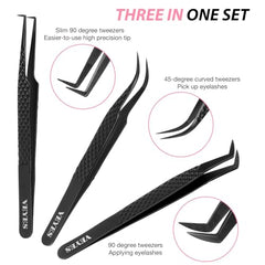 VEYES INC Lash Tweezers polished stainless steel resists deformation for durability.