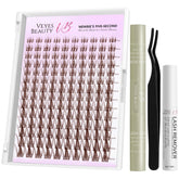 VEYESBEAUTY Brown Manga Lash Clusters tray enables quick, customizable looks.