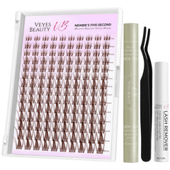 VEYESBEAUTY Brown Manga Lash Clusters tray enables quick, customizable looks.