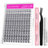 VEYESBEAUTY Flutter Lash Clusters Kit 8-18mm creates fluttery eye drama.