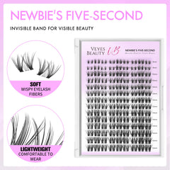 VEYESBEAUTY invisible-band lash clusters for comfortable all-day wear.