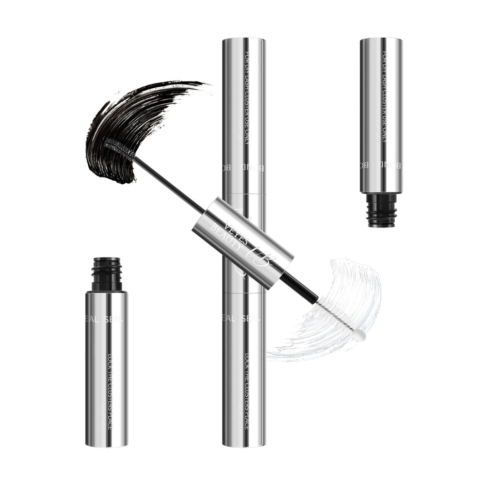 VEYESBEAUTY Lash Bond and Seal 2in1 with spiral brush for precise lash adhesion.