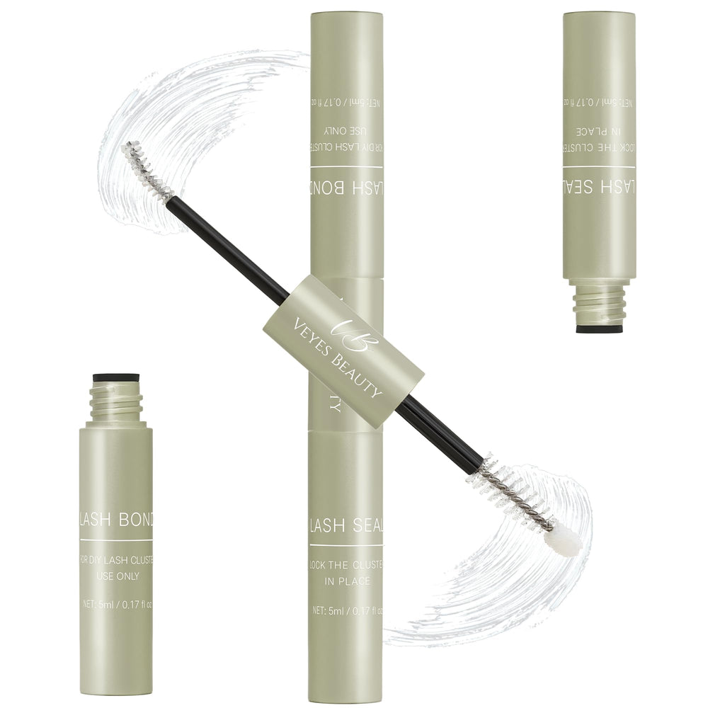 VEYESBEAUTY Lash Bond and Seal bottle, 2-in-1 formula for durable waterproof lash wear.
