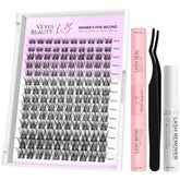 VEYESBEAUTY Lash Clusters Kit LuxeBold Tray shows bold yet natural-looking clusters for quick editing.