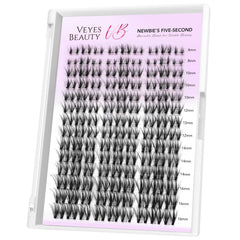 VEYESBEAUTY lash clusters wispy 8-16mm mixed length for natural volume.