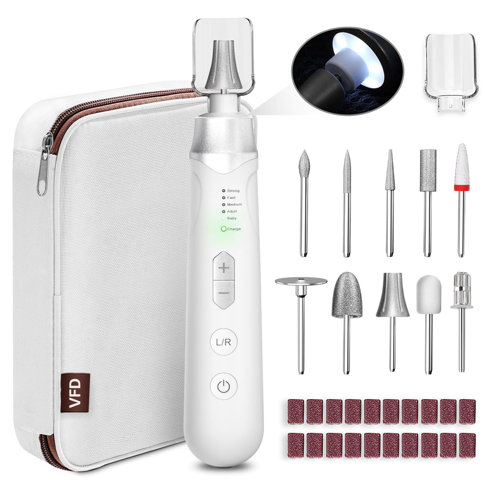 VFD electric nail file cordless design enables easy at-home grooming.