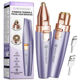 VG VOGCREST eyebrow trimmer close-up in solar purple for precise, painless shaping.
