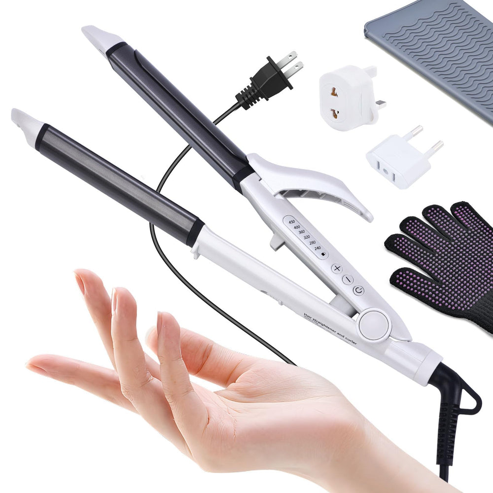 VGR dual voltage travel curling iron front view for on-the-go styling