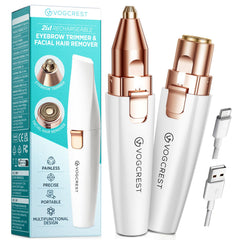 VG VOGCREST rechargeable eyebrow remover with LED light for precise shaping.