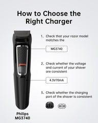 vhbw extra-long charging cable enables charging in bathroom or bedroom.
