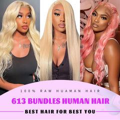 Vicayo 613 blonde bundle dye-ready cuticle supports versatile coloring options