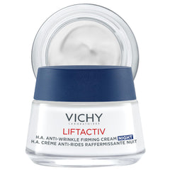 Vichy LiftActiv Supreme Night Cream bottle close-up showing hydration potential