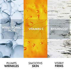 Close view of rhamnose and vitamin C ingredients in Vichy LiftActiv Supreme Night Cream