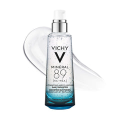 Vichy Mineral 89 bottle close-up displaying label for hydration