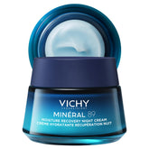 VICHY Minéral 89 Night Cream bottle close-up highlights overnight hydration