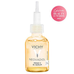 Close-up of Neovadiol Serum label highlighting ingredients and benefits