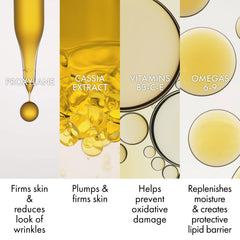 Texture swirl of Neovadiol Serum on the skin surface