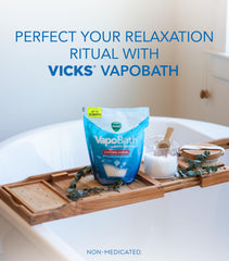 Vicks VapoBath mentol camfora: sensación refrescante para un baño vigorizante.