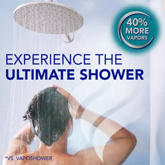 Aroma de eucalipto y mentol de Vicks VapoShower MAX para aromaterapia en la ducha.