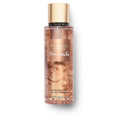 Victoria's Secret Bare Vanilla Mist bottle on vanity, creamy vanilla aroma for daily wear.
