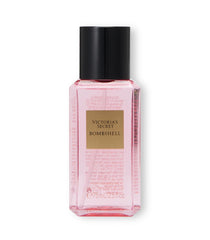 Victoria's Secret Bombshell mini mist bottle pour for a quick fruit-forward refresh.