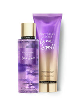 Victoria's Secret Love Spell Mist bottle with fruity-floral fragrance for daily wear.