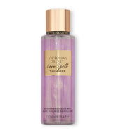 Victoria's Secret Love Spell Shimmer Mist bottle highlighting cherry blossom and peach for everyday freshness.