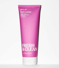 Victoria's Secret Pink Fresh & Clean back label notes vegan and dye-free formula.