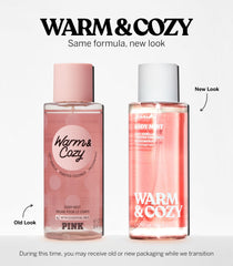 Victoria's Secret Pink Warm & Cozy cruelty-free label indicating no animal testing.