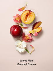 Victoria's Secret Pure Seduction notes close-up, Juiced Plum and Crushed Freesia highlighted
